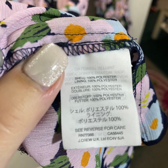 J.Crew Mercantile Drapey Tie-front Dress Long Sleeve Light Pink Floral Sz S - Picture 8 of 14